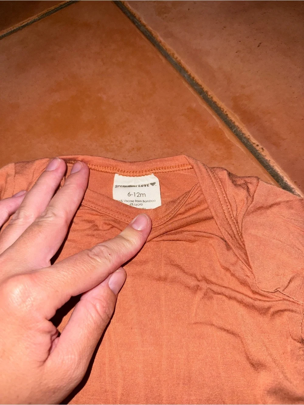 Long Sleeve Baby One-Piece‎ Bodysuit in Peach